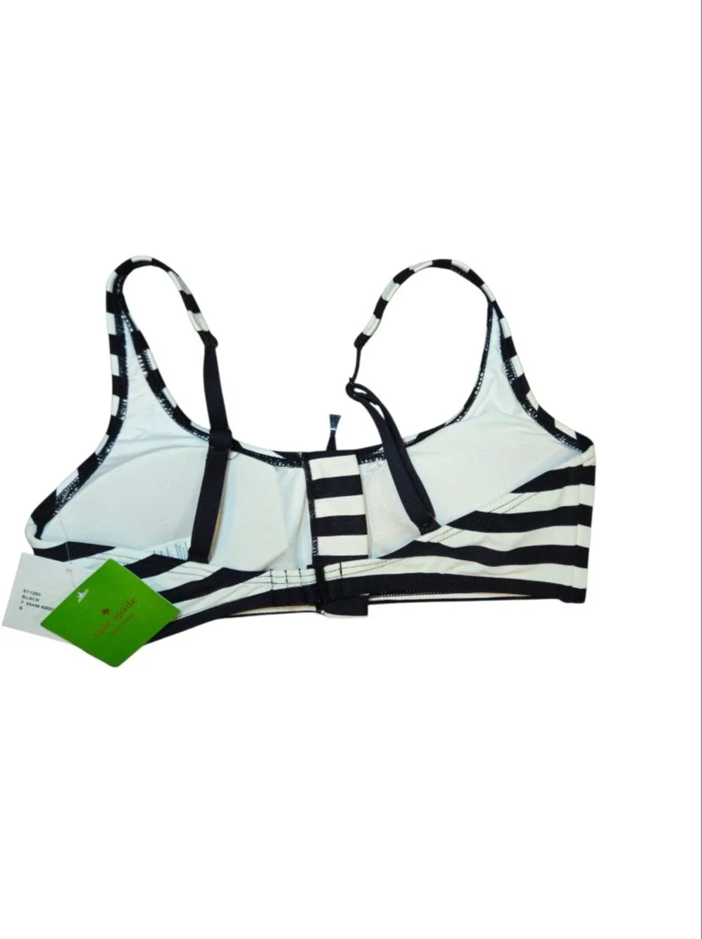 NWT Kate Spade New York Striped Zip Front Bikini Swim Top S $85